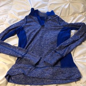 Blue workout zip up no hood hoodie shirt